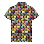 French Macarons Pattern Print Men's Short Sleeve Shirt
