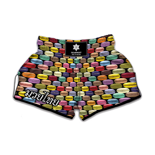 French Macarons Pattern Print Muay Thai Boxing Shorts