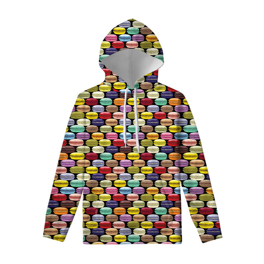 French Macarons Pattern Print Pullover Hoodie