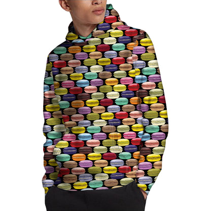 French Macarons Pattern Print Pullover Hoodie