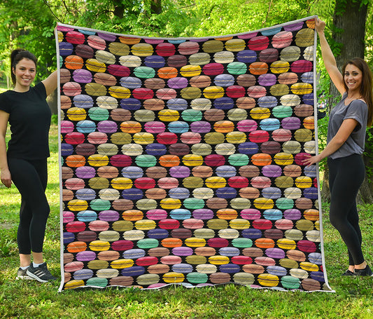 French Macarons Pattern Print Quilt