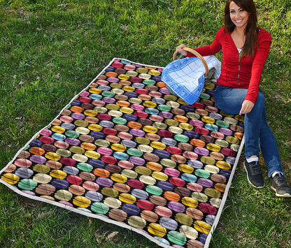 French Macarons Pattern Print Quilt