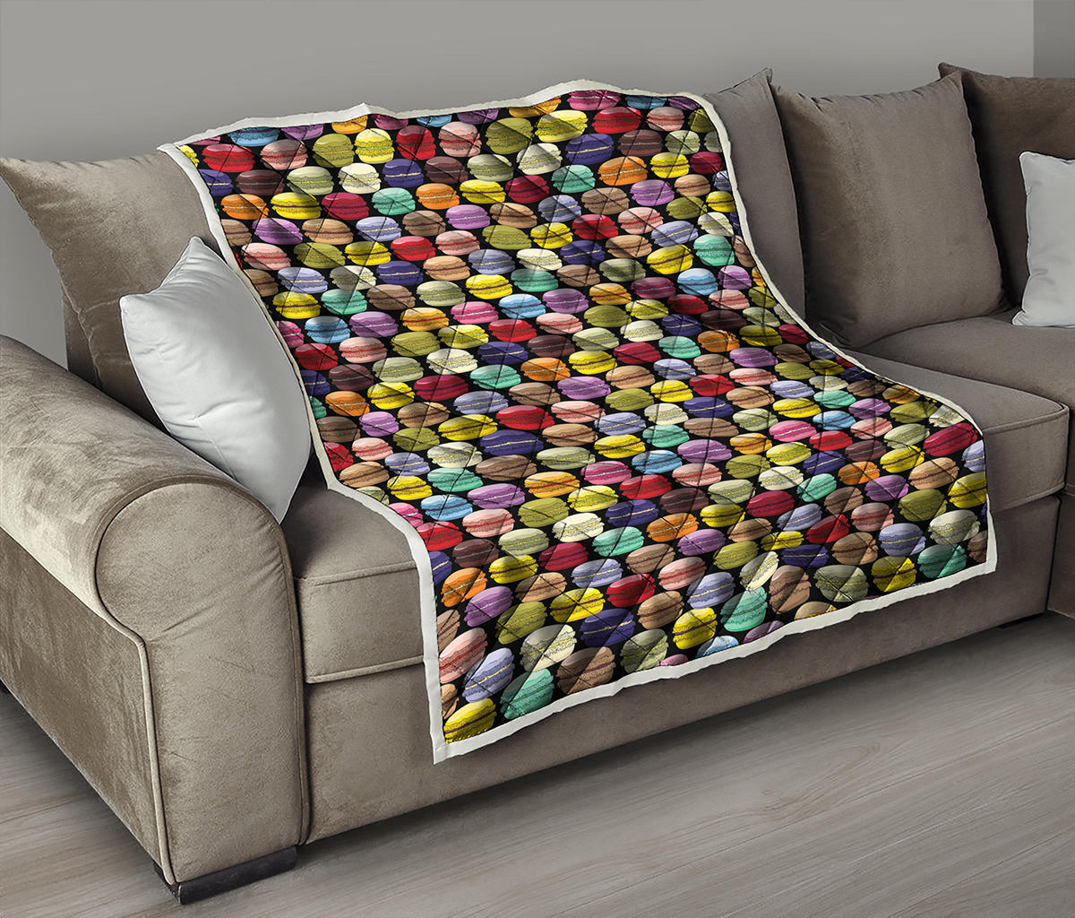 French Macarons Pattern Print Quilt