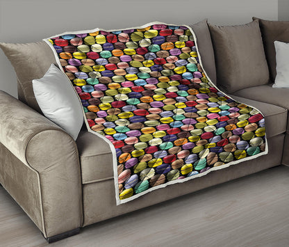 French Macarons Pattern Print Quilt