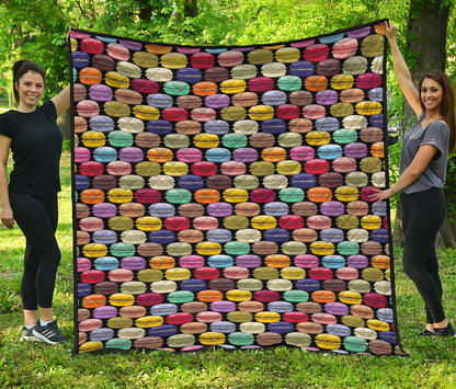 French Macarons Pattern Print Quilt