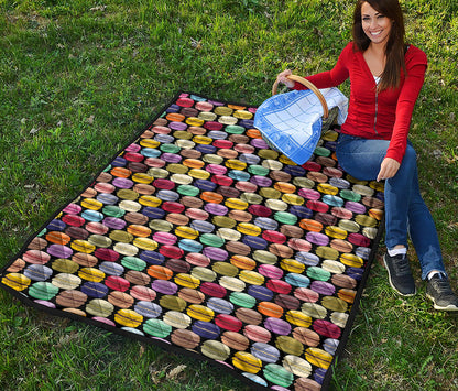 French Macarons Pattern Print Quilt