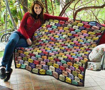 French Macarons Pattern Print Quilt