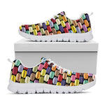 French Macarons Pattern Print White Sneakers
