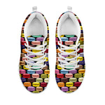 French Macarons Pattern Print White Sneakers