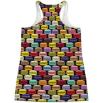 French Macarons Pattern Print Women's Racerback Tank Top
