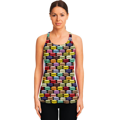 French Macarons Pattern Print Women's Racerback Tank Top