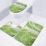 Fresh Cabbage Leaf Print 3 Piece Bath Mat Set