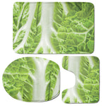 Fresh Cabbage Leaf Print 3 Piece Bath Mat Set