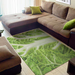 Fresh Cabbage Leaf Print Area Rug