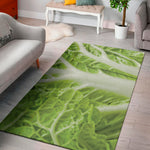 Fresh Cabbage Leaf Print Area Rug