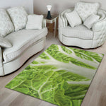 Fresh Cabbage Leaf Print Area Rug
