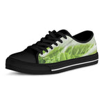 Fresh Cabbage Leaf Print Black Low Top Shoes