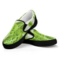 Fresh Cabbage Leaf Print Black Slip On Sneakers