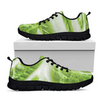Fresh Cabbage Leaf Print Black Sneakers
