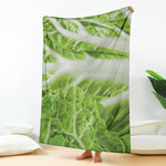 Fresh Cabbage Leaf Print Blanket