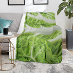 Fresh Cabbage Leaf Print Blanket