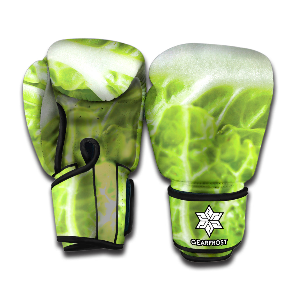 Fresh Cabbage Leaf Print Boxing Gloves