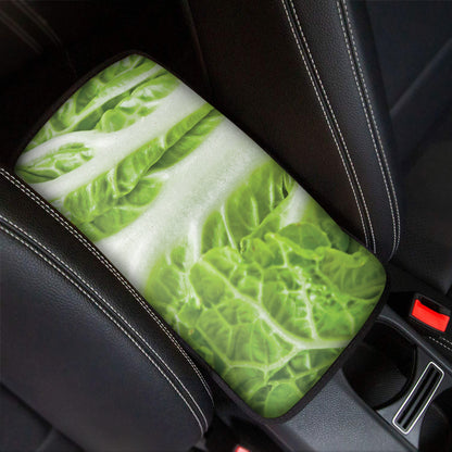 Fresh Cabbage Leaf Print Car Center Console Cover