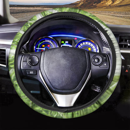 Fresh Cabbage Leaf Print Car Steering Wheel Cover