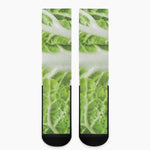 Fresh Cabbage Leaf Print Crew Socks