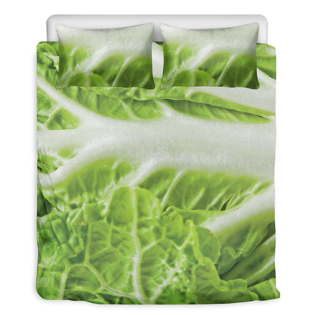 Fresh Cabbage Leaf Print Duvet Cover Bedding Set