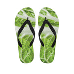 Fresh Cabbage Leaf Print Flip Flops
