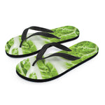 Fresh Cabbage Leaf Print Flip Flops