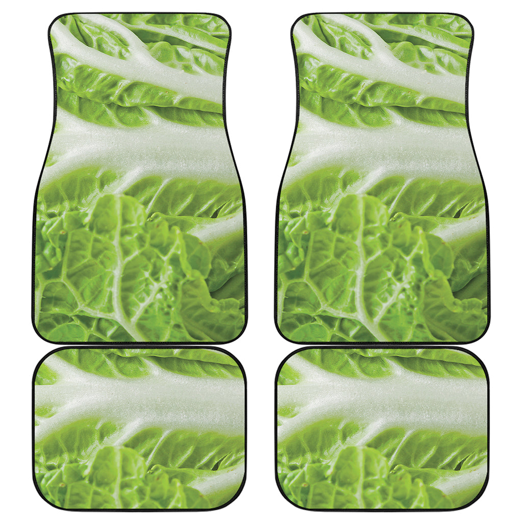 Fresh Cabbage Leaf Print Front and Back Car Floor Mats
