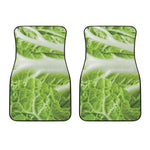Fresh Cabbage Leaf Print Front Car Floor Mats