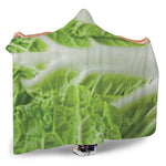 Fresh Cabbage Leaf Print Hooded Blanket