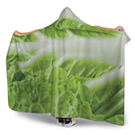 Fresh Cabbage Leaf Print Hooded Blanket