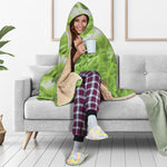 Fresh Cabbage Leaf Print Hooded Blanket