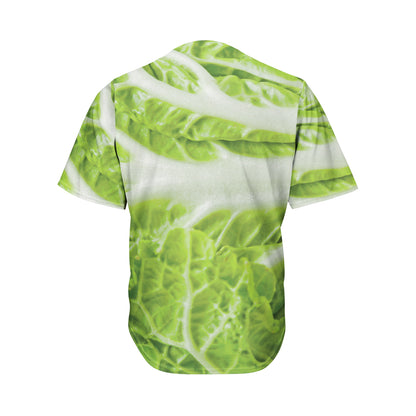 Fresh Cabbage Leaf Print Men's Baseball Jersey
