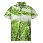 Fresh Cabbage Leaf Print Men's Short Sleeve Shirt
