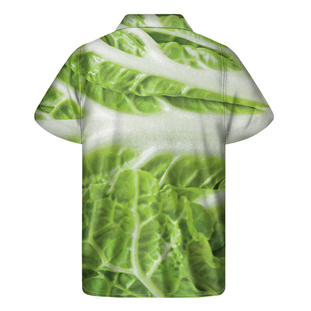 Fresh Cabbage Leaf Print Men's Short Sleeve Shirt