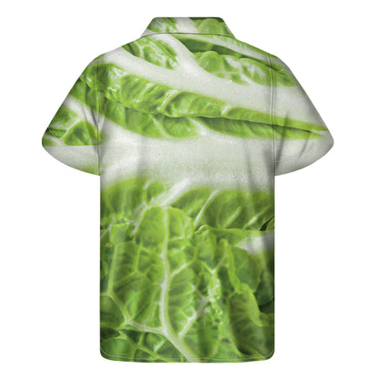Fresh Cabbage Leaf Print Men's Short Sleeve Shirt