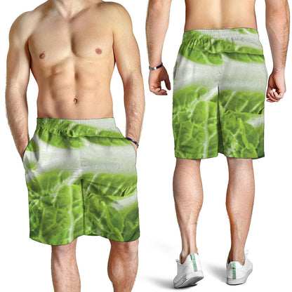 Fresh Cabbage Leaf Print Men's Shorts