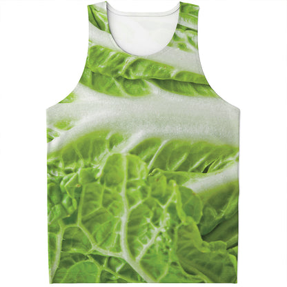 Fresh Cabbage Leaf Print Men's Tank Top