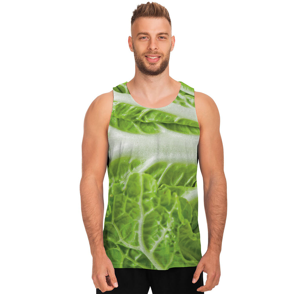 Fresh Cabbage Leaf Print Men's Tank Top