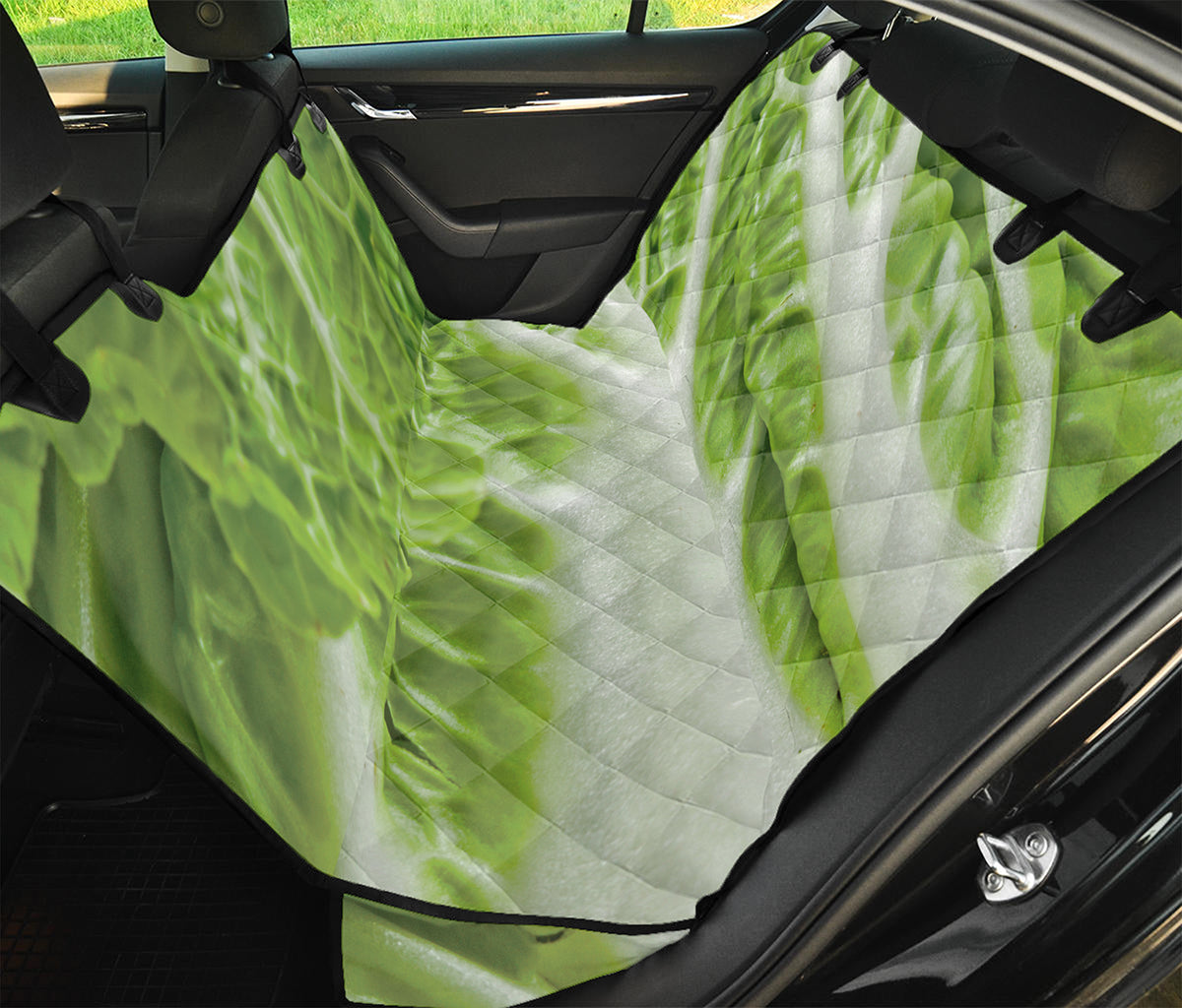 Fresh Cabbage Leaf Print Pet Car Back Seat Cover