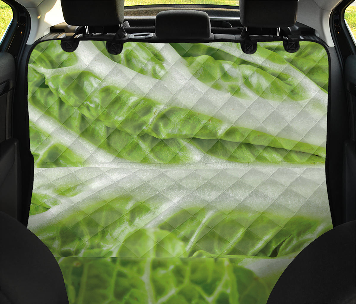 Fresh Cabbage Leaf Print Pet Car Back Seat Cover