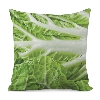 Fresh Cabbage Leaf Print Pillow Cover