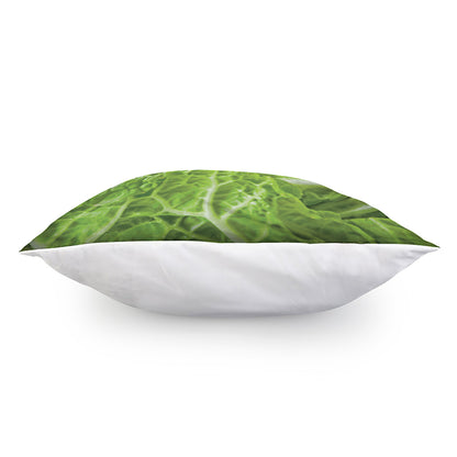 Fresh Cabbage Leaf Print Pillow Cover