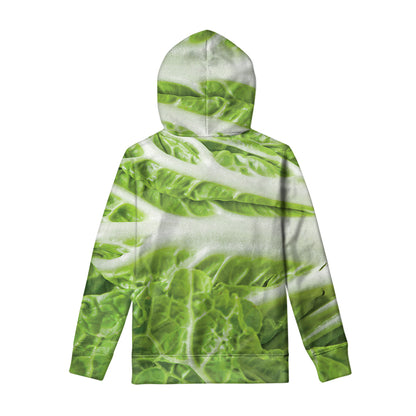 Fresh Cabbage Leaf Print Pullover Hoodie