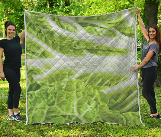 Fresh Cabbage Leaf Print Quilt